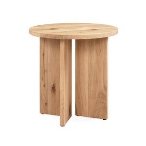 Table d'appoint en bois naturel faite à la main avec coins ronds Construction durable et utilisation polyvalente Canapé Côté Chevet ou Présentoir d'entrée - Product Image 1