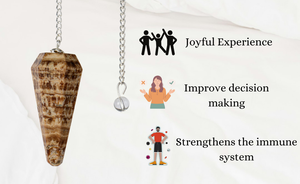 Vente en gros de pendule de guérison en aragonite poli naturel pendule en cristal pour la radiesthésie, la divination et les pierres précieuses pendule avec chaîne - Product Image 4