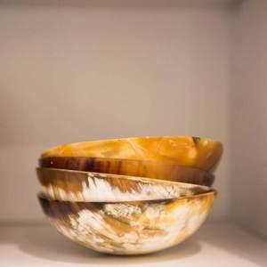 Bol en corne de buffle de grande taille ustensiles de cuisine table de dîner pour la maison et les fêtes bol en corne de buffle 3 pièces - Product Image 4