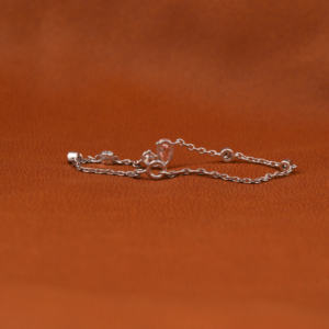 Bracelet tennis minimaliste en or massif 14KT créé par laboratoire en diamant en poire rose et blanche Bracelet en forme de coeur personnalisé - Product Image 2