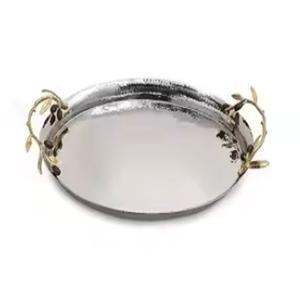 Antique Handcrafted Metal <b>Food</b> Serving <b>Tray</b> With Premium Quality for Wedding and Restaurant Decorative Accessories - Product Image 2