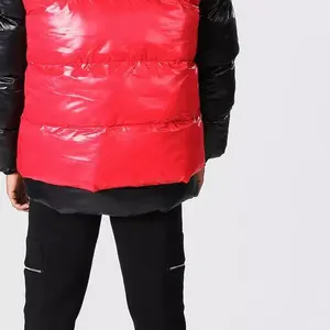 Parkas d'hiver pour hommes doudounes couleur unie bulle rembourré coton à capuche coupe-vent noir manteaux fourrure décoration enfants toile - Product Image 4