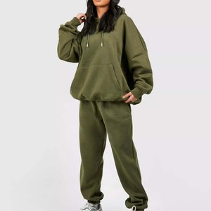 Wholesale Premium High Quality 100% Cotton Hooded Casual <b>Women's</b> Tracksuits Eco-Friendly Quick Dry Breathable <b>Fleece</b> Two Piece - Product Image 6