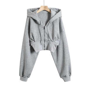 Sudadera con capucha en blanco con cremallera de algodón 100% de alta calidad - Product Image 3