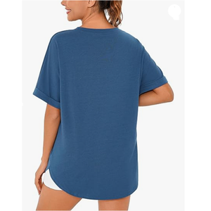 Nouveauté T-shirt 100% coton pour femmes, haut décontracté de la meilleure qualité avec décoration personnalisée à motif solide, coupe ajustée, design compressé - Product Image 4