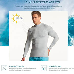 Rash Guard <b>Men</b> <b>Swim</b> <b>Top</b> UPF 50+ Sun Safe Water Shirt With Stylish Design And Comfort Rash Guard - Product Image 3