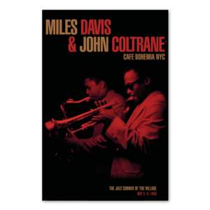 Póster de M. Davis y J. Coltrane Modern Cafe Bohemia NYC, arte de pared en papel con marco negro - Product Image 4