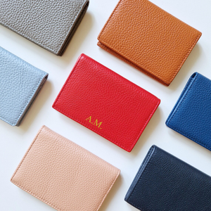 Étui fin en cuir PU personnalisé avec fente pour cartes, mini porte-cartes de crédit, doublure en satin, fonction RFID, petit portefeuille, impression par sublimation - Product Image 1