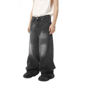 กางเกงยีนส์ขาตรงพิมพ์ลายขากว้างแนวสตรีทวินเทจของผู้ชายกางเกงยีนส์สีสำหรับฤดูใบไม้ผลิฤดูร้อนฤดูหนาว-กันน้ำ - Product Image 4