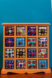 Coffre en bois naturel avec tiroirs en céramique |   Artisanat fait main |   Prix du fabricant - Product Image 2