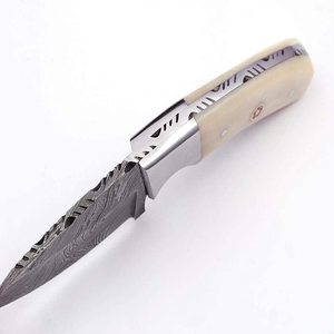 Customised High Carbon Steel Damascus Fixed <b>Knives</b> Wood <b>Bone</b> <b>Handle</b> Multi-functional Best Skinning <b>Knife</b> Camping Tools EDC - Product Image 3