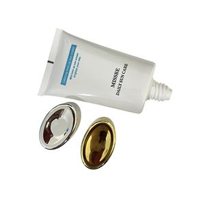 Tube en plastique PE ovale plat argenté avec bouchon à vis pour emballage de crème solaire, impression personnalisable du logo, impression offset - Product Image 2