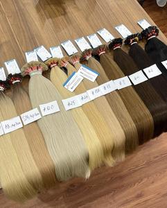 Usine en gros kératine pointe plate 100% extensions de cheveux humains perruques frontales à double trame du Vietnam - Product Image 2