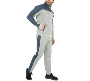 Haute qualité écologique 100% coton enfants survêtements Collection d'hiver demi fermeture éclair couleur épissage côté solide impression vêtements de rue - Product Image 2