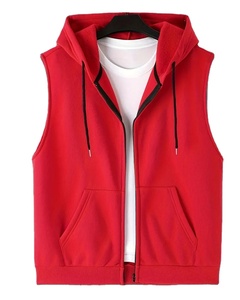 Débardeur de sport pour homme de haute qualité, mélange polyester/coton, respirant, en molleton, séchage rapide, fermeture éclair. - Product Image 1