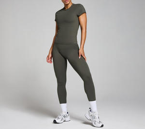 Camiseta de Algodón 100% para Mujer, Moderna, de Alta Demanda, al por Mayor, Camiseta Deportiva Transpirable con Cuello Redondo para Gimnasio - Product Image 4