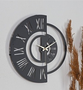 Reloj de pared de hierro y Metal exquisito hecho a mano, diseño clásico elegante con pantalla de aguja de números romanos para la decoración del dormitorio del hogar - Product Image 2