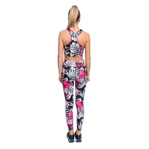 Custom Flower Sublimation Women Active Wear Set Seamless Yoga Sports Bra High Waist Scrunch Workout <b>Butt</b> <b>Lift</b> <b>Legging</b> 2 pcs Set - Product Image 5