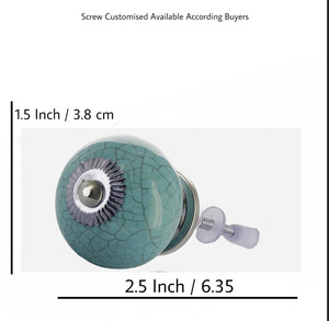 Diseño Industrial Venta caliente verde azulado craquelado perillas de cerámica cajón gabinete manija tiradores sala de estar Comedor Cocina dormitorio - Product Image 3