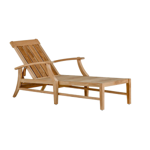 Chaise longue d'extérieur en teck pour resort avec coussin, fabriquée en Indonésie - Product Image 3