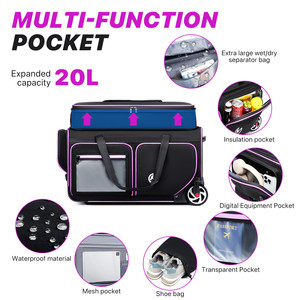 Sac de voyage trolley professionnel grande capacité style moderne avec compartiment pour ordinateur portable et organisateur de vêtements - Product Image 3