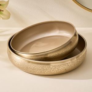 Bol décoratif en acier inoxydable gravé, fait main, écologique, sans BPA, résistant à la chaleur, pour une décoration élégante de la maison et des fêtes - Product Image 2