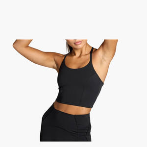 Custom Wholesale Women Cropped Seamless Ribbed Tank <b>Top</b> Solid Stretch Knit Sleeveless Casual Streetwear <b>Crop</b> <b>Top</b> - Product Image 2