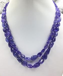 Perles lisses en Tanzanite naturelle pour la fabrication de bijoux fins, collier en pierres précieuses - Product Image 1