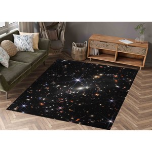 Tapis imprimé NASA First Deep Field : Design de paysage luxueux du télescope spatial, tapis en velours - Product Image 3