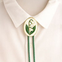 Mode élégant en gros personnalisé Rose fleur métal Western Bolo cravate fournitures