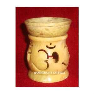 Pur fait à la main maison désodorisant naturel stéatite arôme brûleur à mazout plus belle Om sculpture forme arrondie lampe pour la décoration - Product Image 1