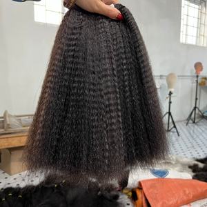 Cheveux humains vierges vietnamiens de qualité supérieure, 100 % alignés sur les cuticules, double trame, boucles Euroasiatiques, noir naturel, haute densité, vente en gros - Product Image 4