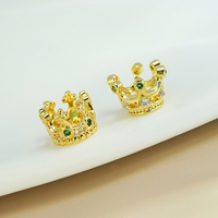 Perles d'Espacement Couronne en Laiton Micro Pavé pour Bricolage, Zircon Cubique, Connecteur Cz, Breloques pour la Fabrication de Bijoux, Accessoires de Bracelet en Perles Lâches