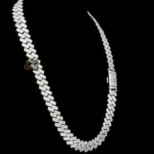 Best Quality <b>Silver</b> <b>Cuban</b> <b>Chain</b> Baguette Shaped VVS Moissanite Diamond for Luxury Look Hip-hop for Engagement Party Great Gift - Product Image 2