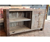 Meuble TV en bois massif moderne de la collection Old Farm, console de divertissement artisanale pour salon, chambre, atelier, entrepôt