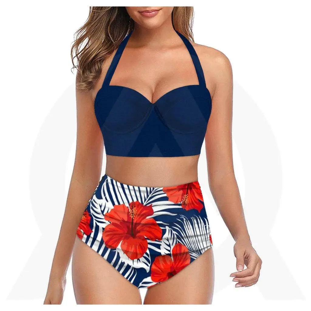 Conjunto de biquíni feminino de 2 peças com cadarço sexy, roupa de praia de luxo personalizada, verão 2022