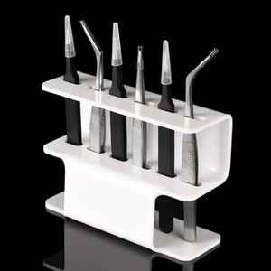 Nouvelle pince à cils greffée à 6 trous présentoir outil de beauté supports de stockage en verre acrylique pince à ongles en plastique écologique - Product Image 2