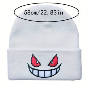 Bonnet d'hiver unisexe brodé 2025 – Nouveau bonnet tricoté chaud d'extérieur style Hip Hop pour homme et femme – Collection Automne – Style Fantôme - Product Image 6