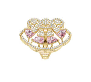Bague élégante en or massif 14 carats avec diamant moissanite rond, style hip-hop, pour femme, cadeau de fiançailles, de mariage ou d'anniversaire, bijoux - Product Image 4
