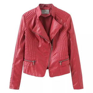 New Stylish Windproof Leather Short Outwear Real Sheepskin Women Leather Jackets With Custom logo - Product Image 2