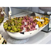 Bol de service moderne de luxe en métal et bois, design unique, fait main, écologique, pour fruits secs et bonbons, compatible lave-vaisselle, idéal pour fêtes et mariages