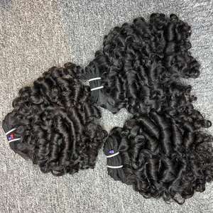 Cabello rizado birmano en trama, cabello humano 100%, cabello crudo vietnamita Un donante - Product Image 5