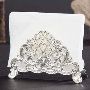 Servilleteros de metal de diseño lujoso Chapado en plata para mesa, dispensador de servilletas de metal para cocina, servilletero independiente - Product Image 1