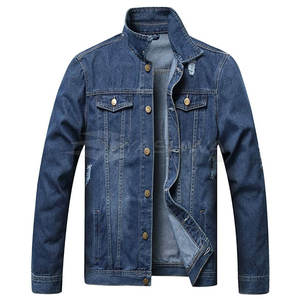 Chaqueta vaquera para hombre con estampado de logotipo personalizado de alta calidad, tela de lona con cuello levantado, talla grande de algodón 100% para invierno, ¡a bajo precio! - Product Image 1