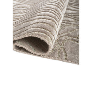 Alfombra Aibz-1030 Azalea Gris Negra, Tejida a Mano con Bambú, Seda y Zari, Diseño Floral Clásico, 9x12, para Sala de Estar, 10mm, para el Hogar y el Pasillo - Product Image 2