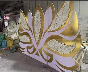 ฉากหลังอะคริลิครูปดอกไม้หรูหราทันสมัยแผงทองตกแต่งเวทีงานแต่งงานมาใหม่สำหรับตกแต่งงานอีเว้นท์ - Product Image 3