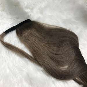 High Quality 100% Unprocessed Human <b>Hair</b> <b>Extensions</b> Double Drawn <b>Pony</b> Tail <b>Hair</b> Raw Vietnamese Human <b>Hair</b> Bundle - Product Image 5