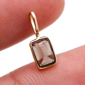 Colgante de piedras preciosas de cuarzo ahumado 14K oro amarillo piedra curativa joyería Reiki Chakra piedra natal de cuarzo ahumado para venta al por mayor - Product Image 6