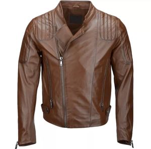 Casual Designer Genuine Leather <b>Jacket</b> Classic Esprit Winter <b>Biker</b> Racer Style Waterproof Feature Fur High Quality OEM Pak USA - Product Image 1