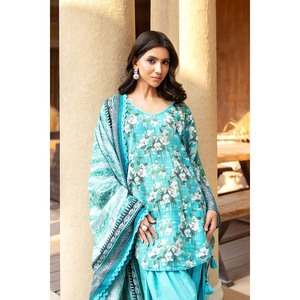 Conjunto de Salwar Kameez de Algodón Estampado Khaddar de 3 Piezas, Estilo Pakistaní, Ropa Étnica India para Festivales, Material Resistente SD-52232 - Product Image 3